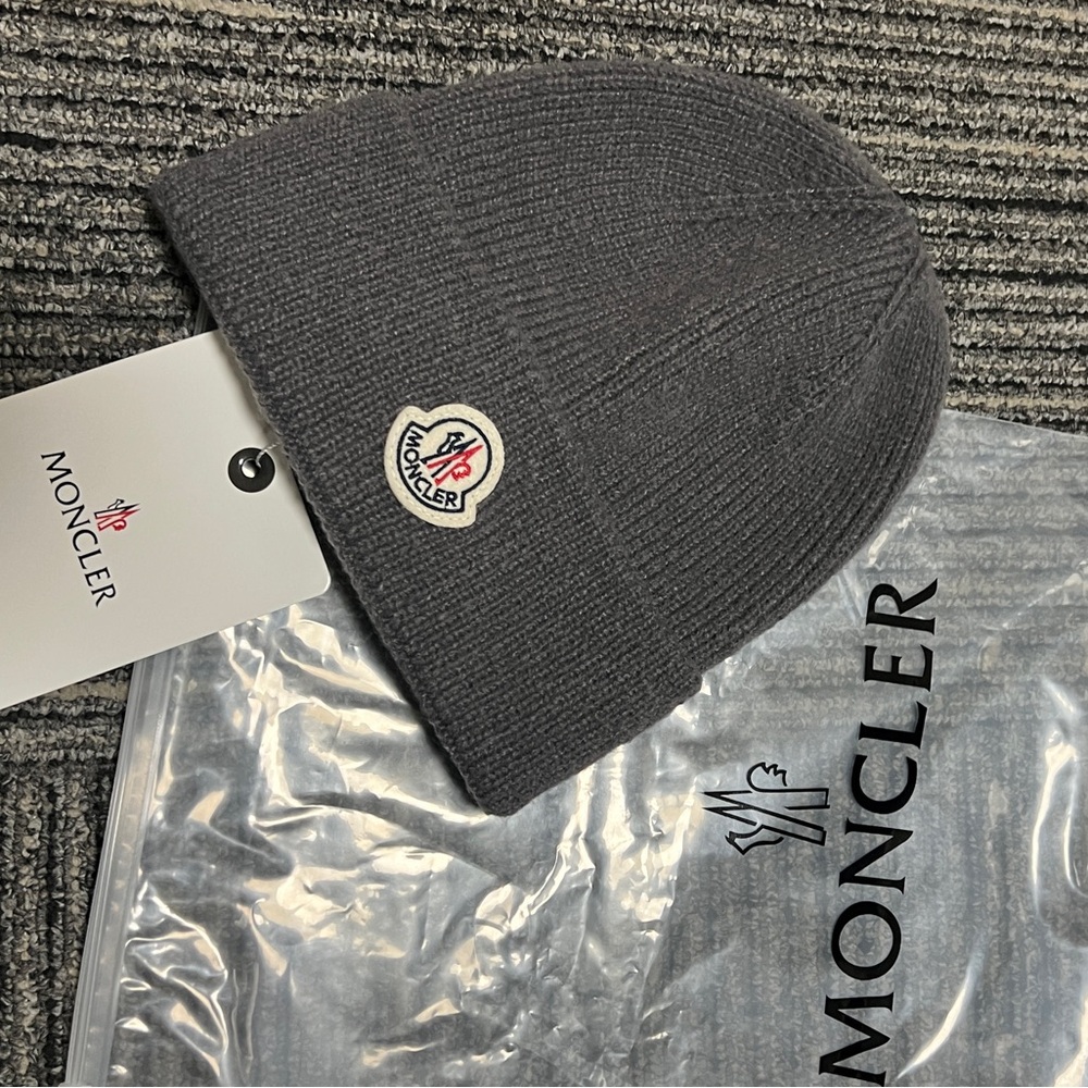 Moncler Charcoal Knit Beanie